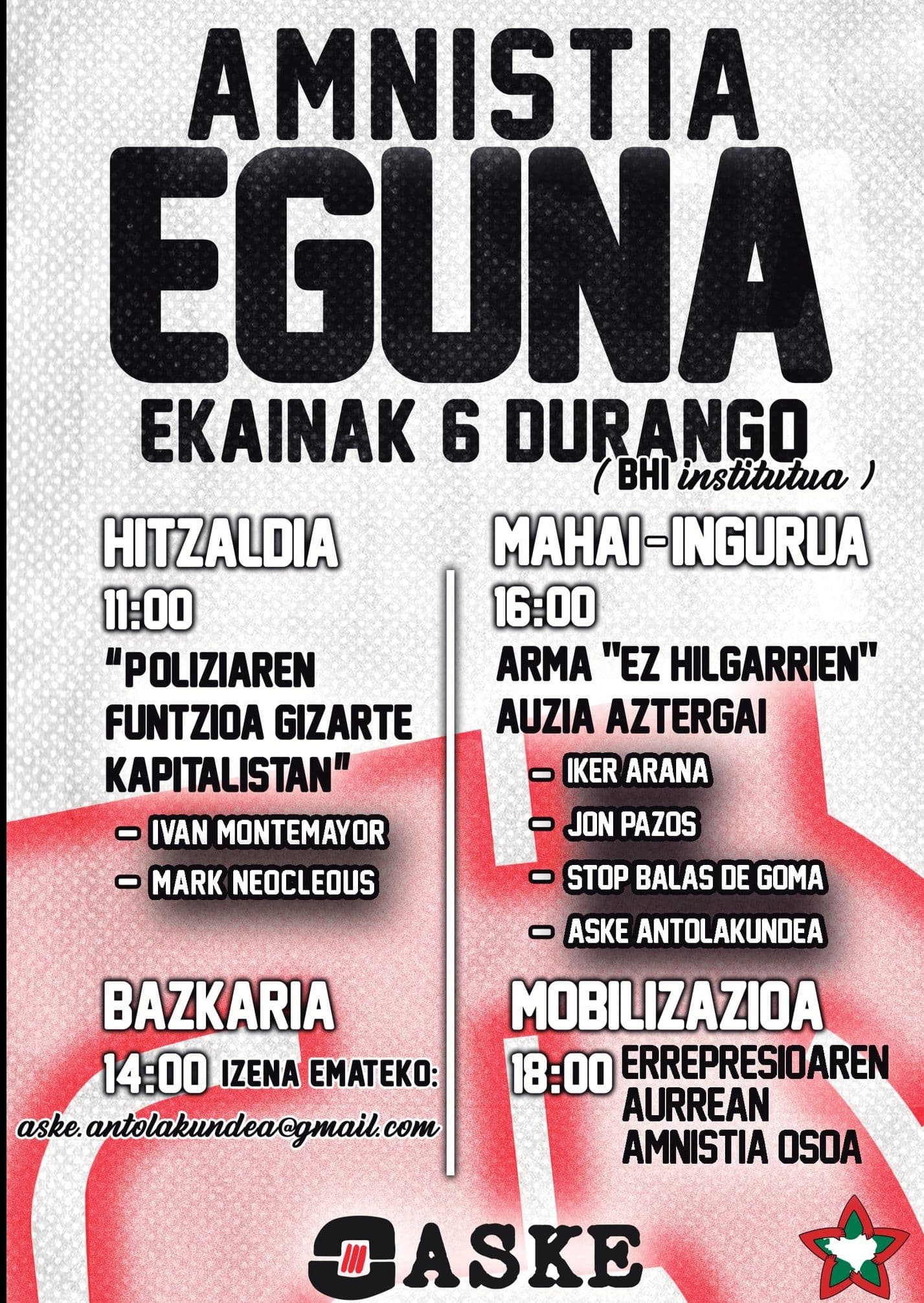ERREPRESIOAREN AURREAN AMNISTIA OSOA!