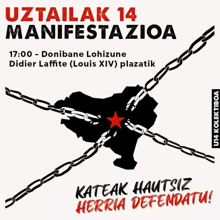 U14 Kolektiboak deitutako manifestazioarekin bat egiten dugu Jardun Koordinadoratik