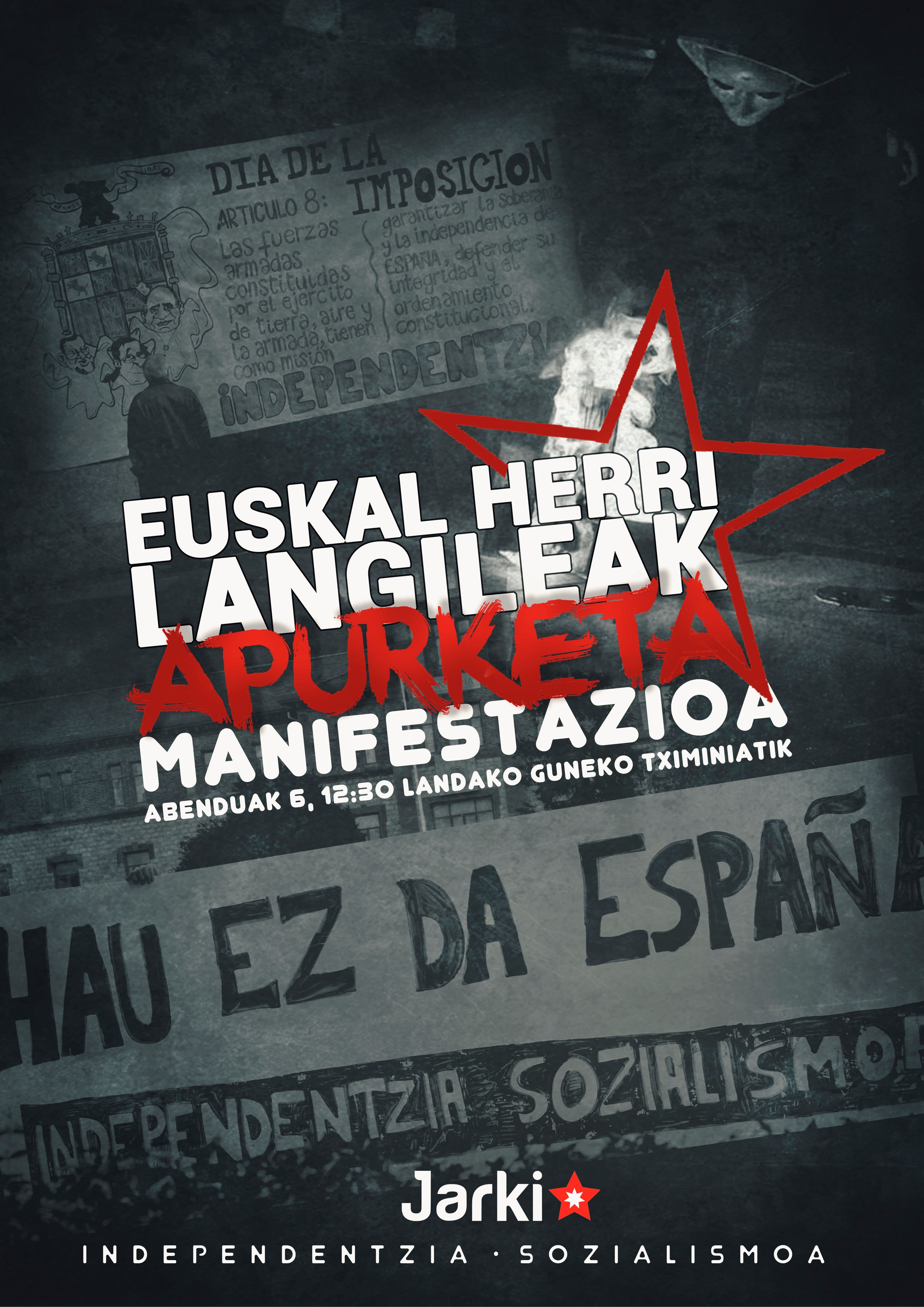 Ohar honen bitartez JARKI-k abenduaren 6an burutuko duen manifestazioan parte hartzeko deia egiten du